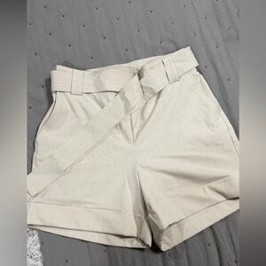 Rachel Zoe High Waist Cream Shorts